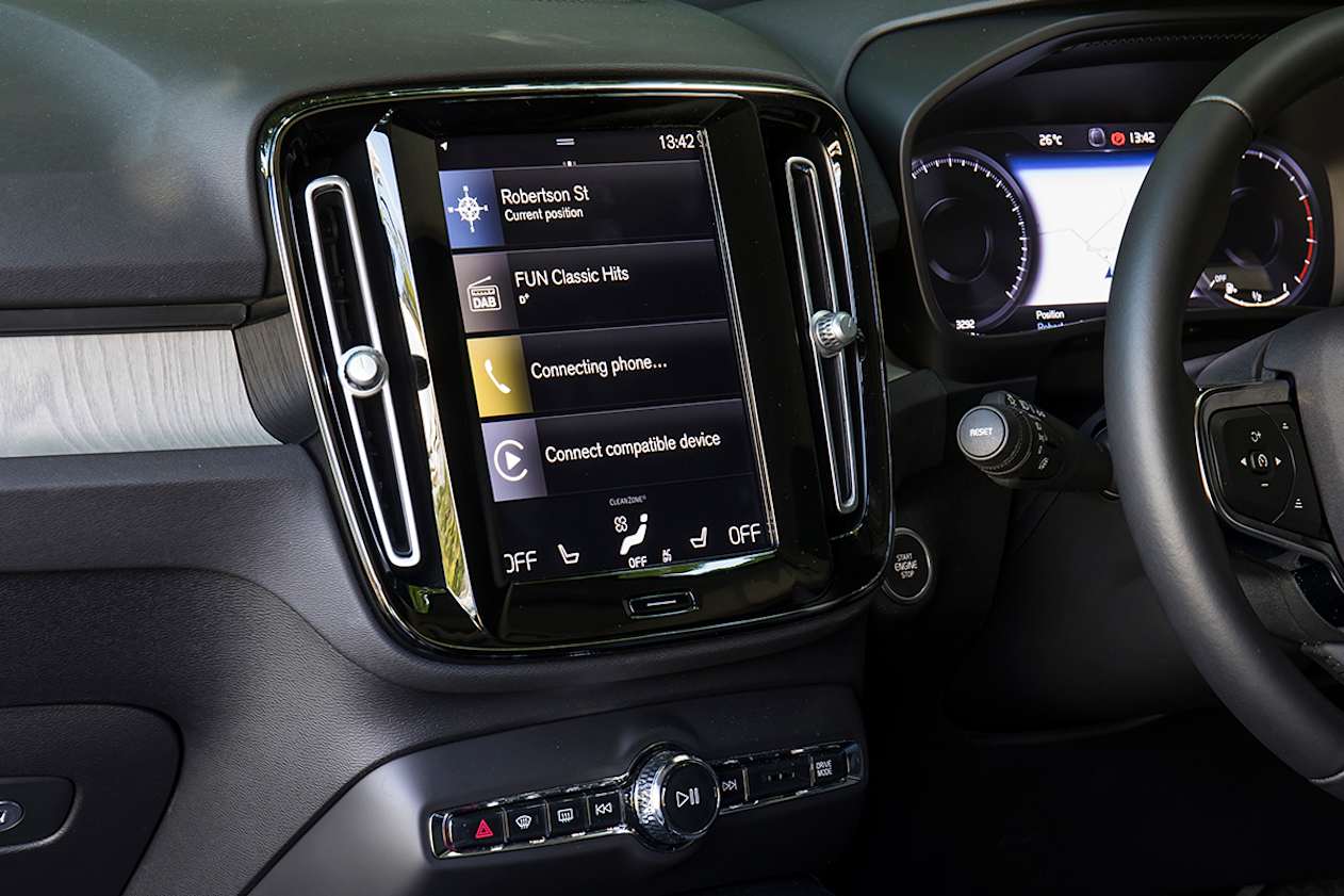 The Volvo’s screen takes a bit of learning, but trust us, after a few days of exposure, it becomes second nature.